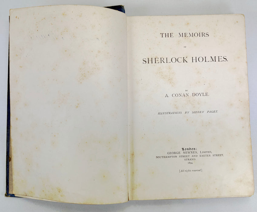 The Memoirs of Sherlock Holmes, Arthur Conan Doyle, 1894 first edition
