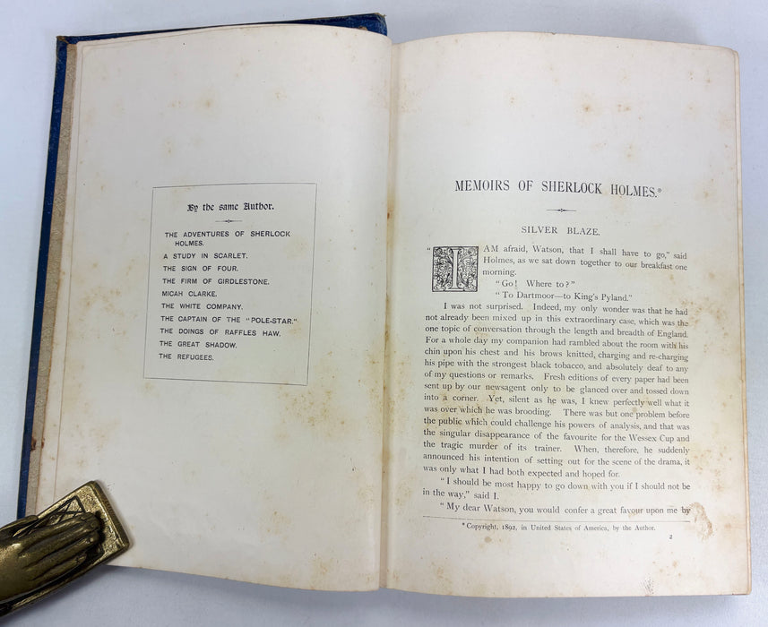 The Memoirs of Sherlock Holmes, Arthur Conan Doyle, 1894 first edition