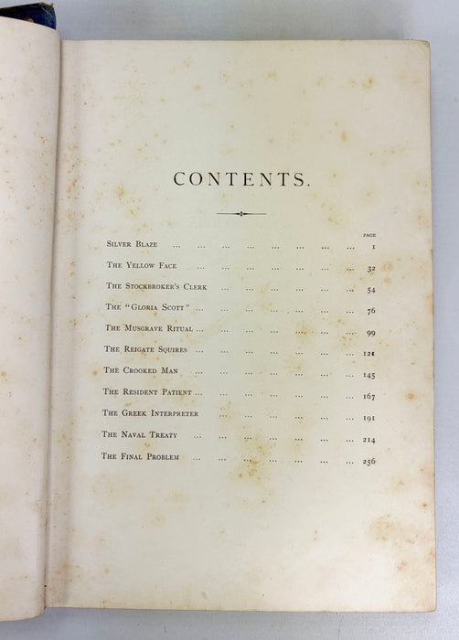 The Memoirs of Sherlock Holmes, Arthur Conan Doyle, 1894 first edition