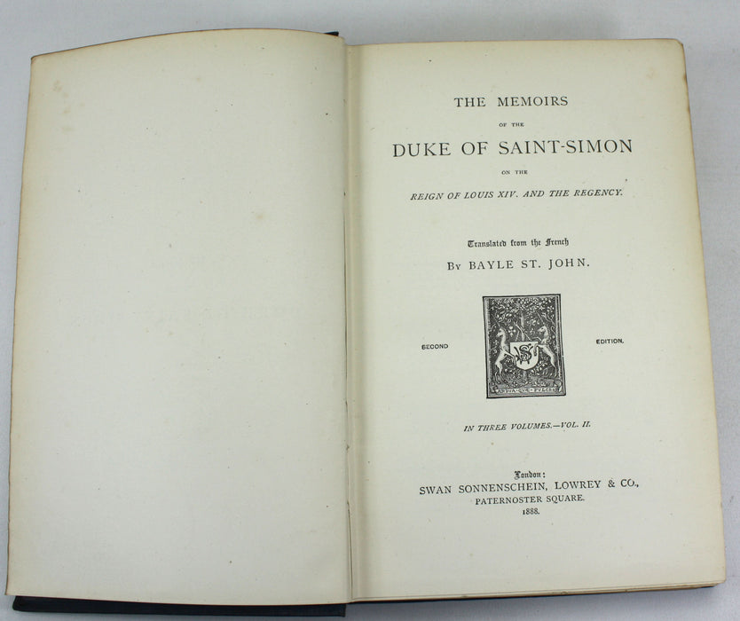 The Memoirs of the Duke of Saint-Simon on the Reign of Louis XIV. and the Regency, Bayle St. John, 1888