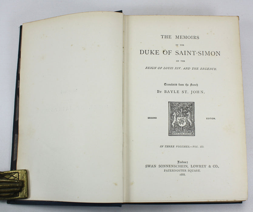 The Memoirs of the Duke of Saint-Simon on the Reign of Louis XIV. and the Regency, Bayle St. John, 1888