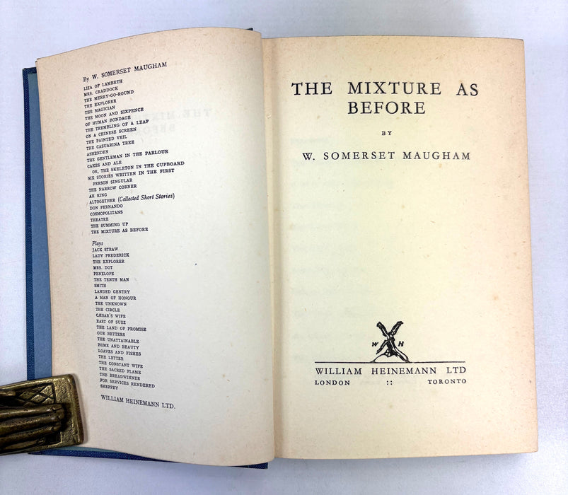 The Mixture As Before, W. Somerset Maugham, 1940