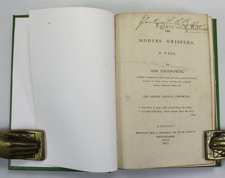 The Modern Griselda. A Tale by Miss Edgeworth, 1805