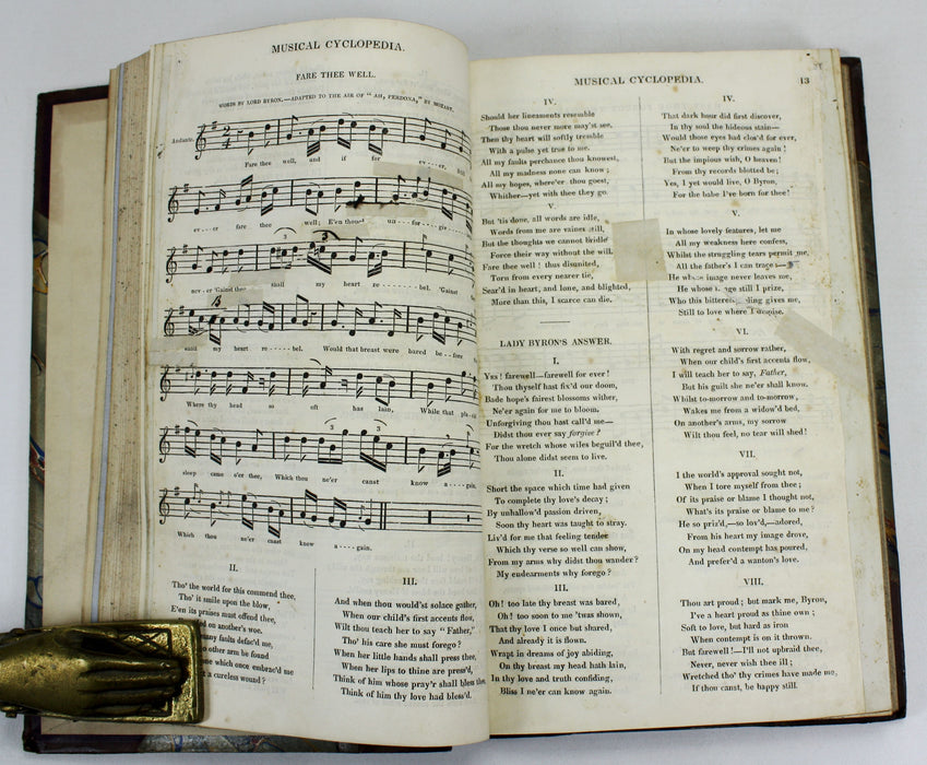 The Musical Cyclopedia, Being A Collection of English, Scottish, and Irish Songs; with Appropriate Music, James Wilson, 1834. With unique hand-drawn restoration.