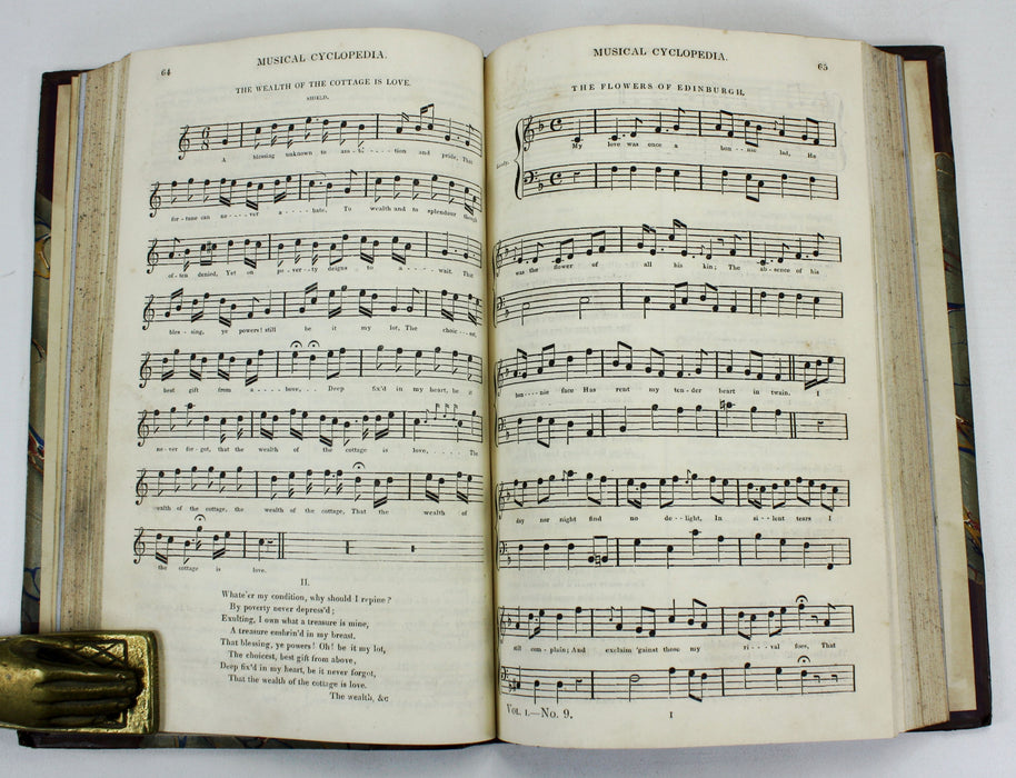 The Musical Cyclopedia, Being A Collection of English, Scottish, and Irish Songs; with Appropriate Music, James Wilson, 1834. With unique hand-drawn restoration.