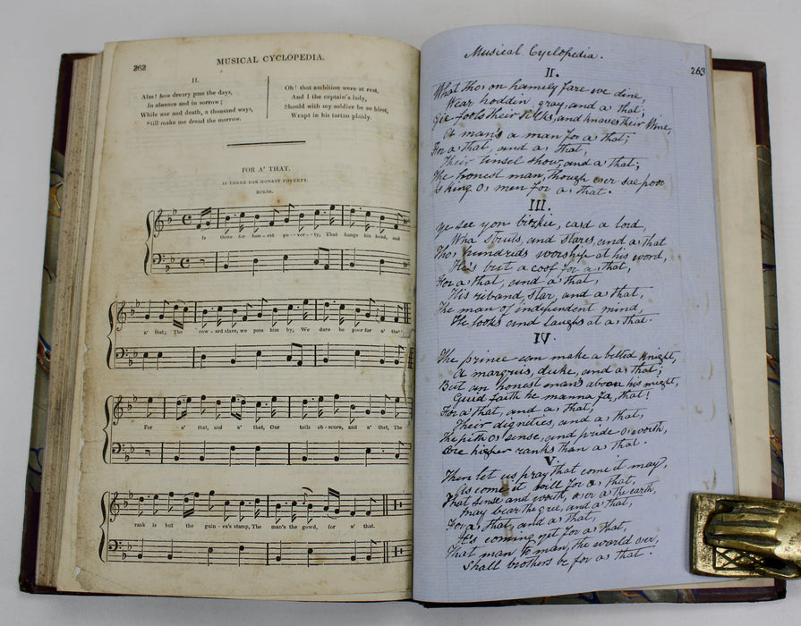 The Musical Cyclopedia, Being A Collection of English, Scottish, and Irish Songs; with Appropriate Music, James Wilson, 1834. With unique hand-drawn restoration.