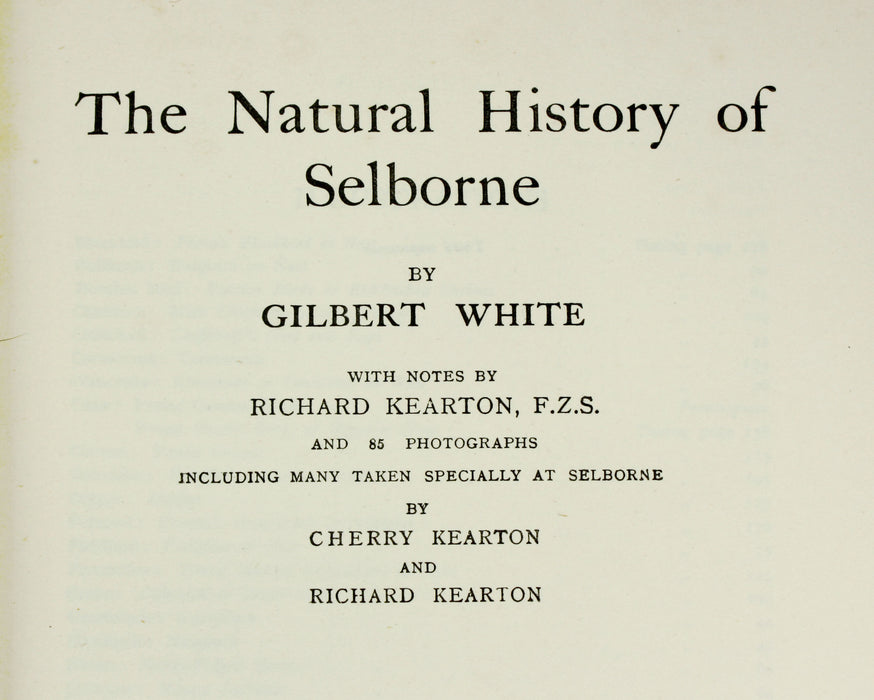 The Natural History of Selborne, Gilbert White, With Notes by Richard Kearton and 85 Photographs, Arrowsmith, 1924
