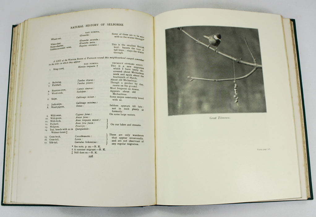 The Natural History of Selborne, Gilbert White, With Notes by Richard Kearton and 85 Photographs, Arrowsmith, 1924