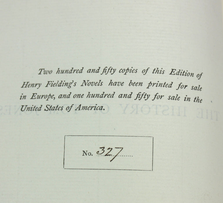 The Novels of Henry Fielding, 5 Volume set, complete, Routledge, 1884, Numbered limited edition