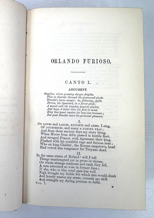 The Orlando Furioso, Translated into English Verse, from the Italian of Ludovico Ariosto, with Notes by William Stewart Rose, 1880