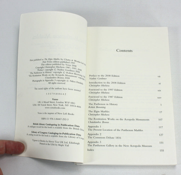The Parthenon Marbles; The Case for Unification, Christopher Hitchens, 2008