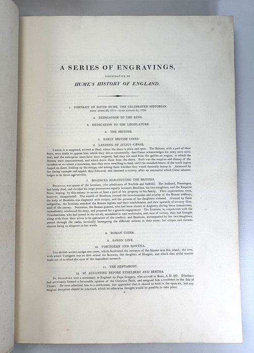 The Plates from the large folio edition of The History of England, by David Hume, printed by R. Bowyer; A Series of One Hundred and Ninety-six Engravings, (in the Line Manner) by the First Artists in the Country, 1812