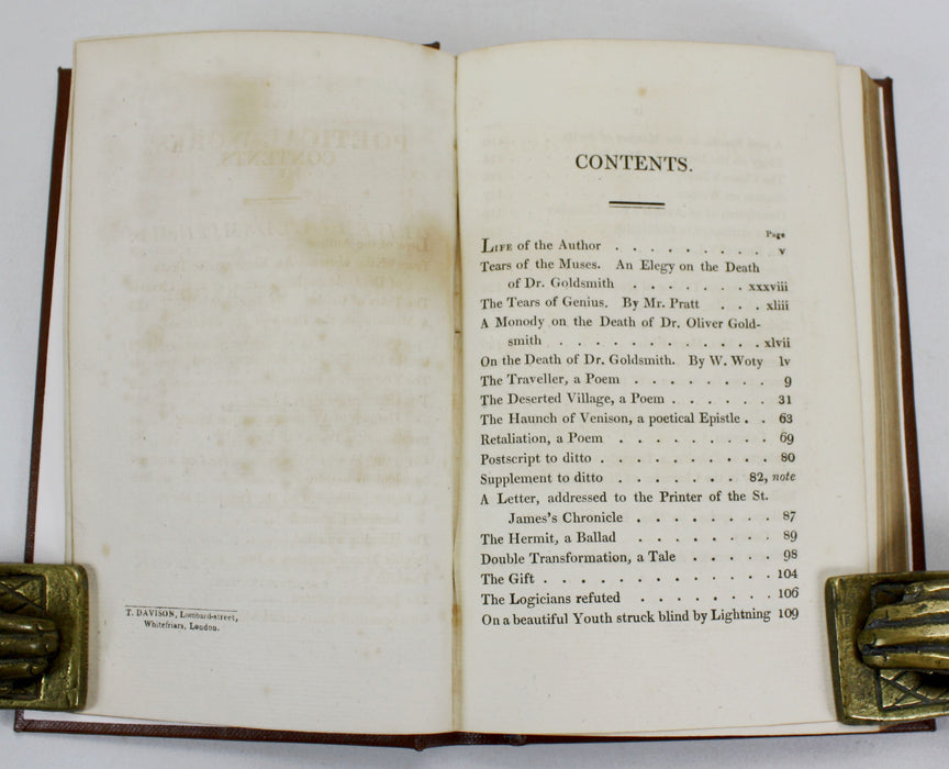 The Poetical Works, Complete, of Oliver Goldsmith, M.B., with Some Account of His Literature, Sherwood, Neely, and Jones, 1816