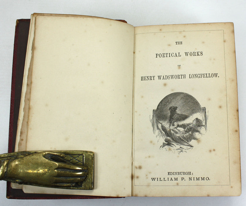 The Poetical Works of Henry Wadsworth Longfellow, William P. Nimmo edition, c. 1860, With inset Ivorine cover panel