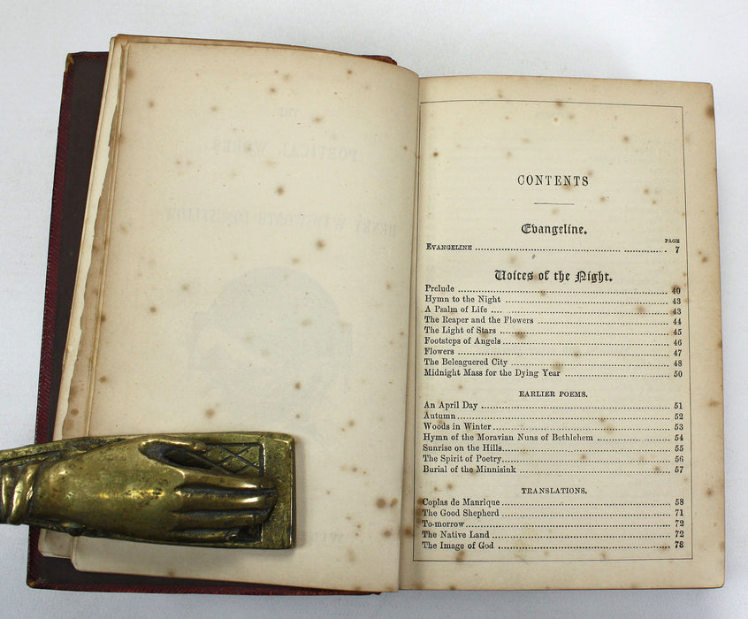 The Poetical Works of Henry Wadsworth Longfellow, William P. Nimmo edition, c. 1860, With inset Ivorine cover panel