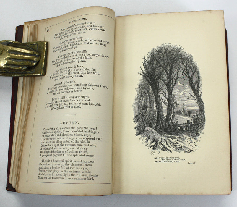 The Poetical Works of Henry Wadsworth Longfellow, William P. Nimmo edition, c. 1860, With inset Ivorine cover panel