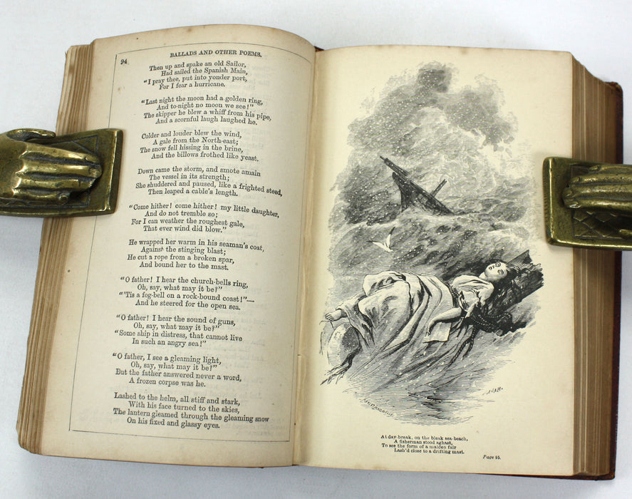 The Poetical Works of Henry Wadsworth Longfellow, William P. Nimmo edition, c. 1860, With inset Ivorine cover panel