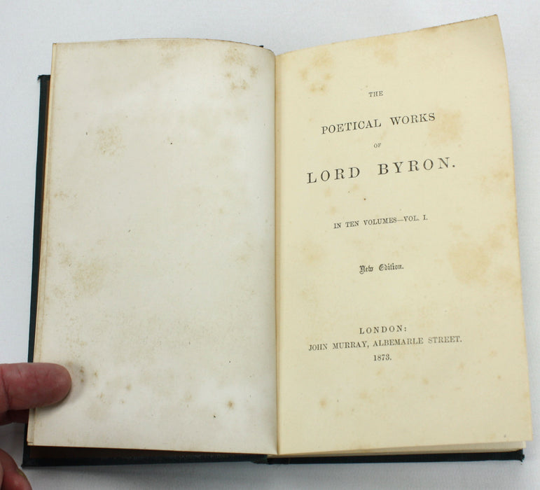 The Poetical Works of Lord Byron, In Ten Volumes, 1873