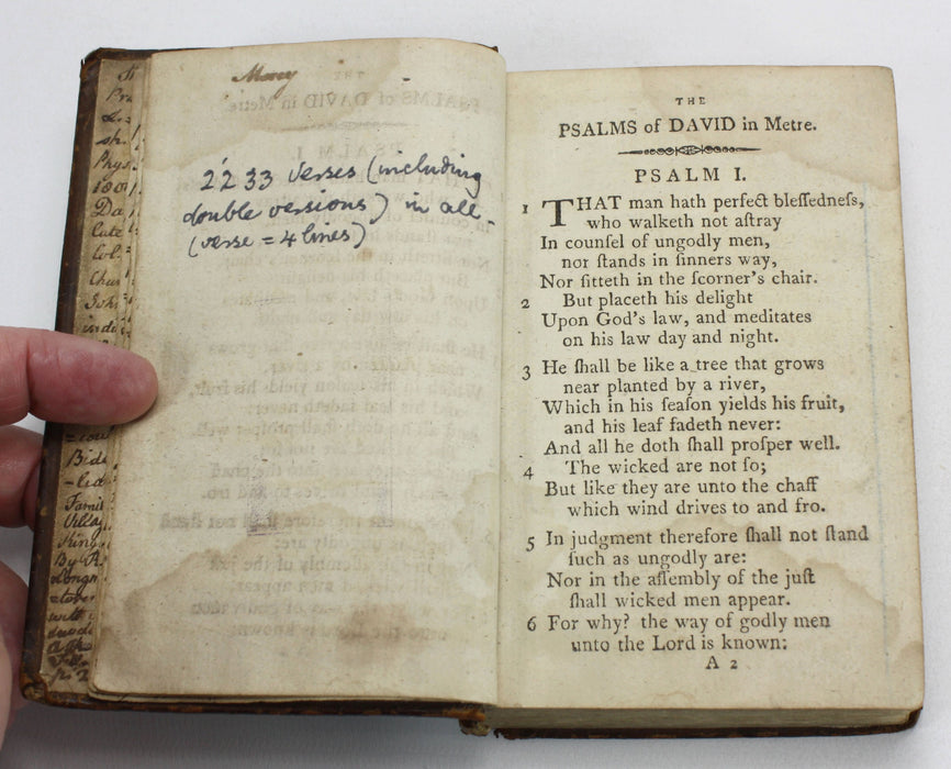 The Psalms of David, According to the Version Approved by the Church of Scotland, Glasgow, 1797