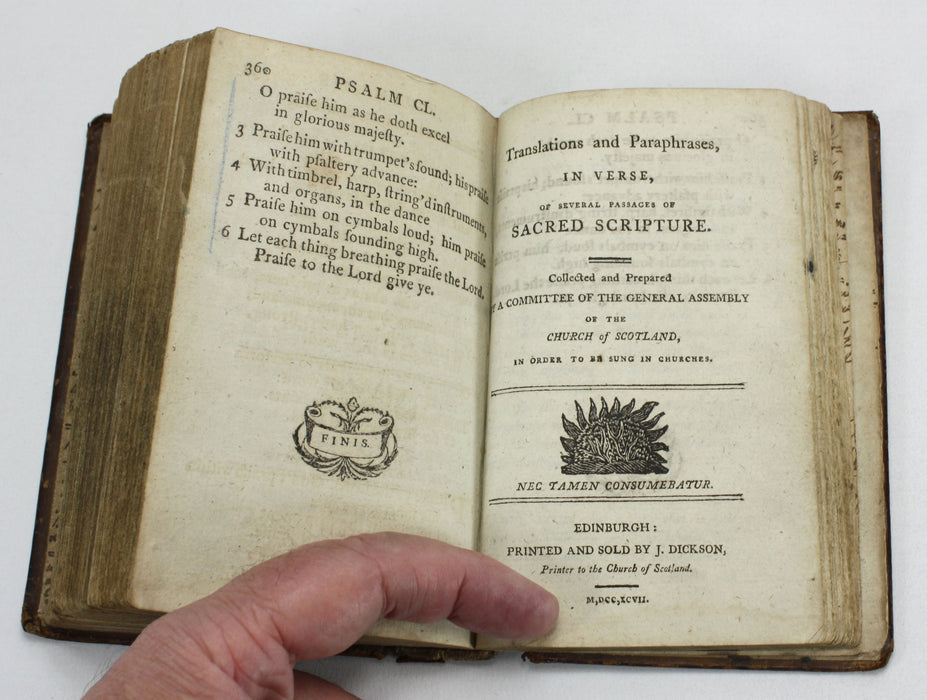The Psalms of David, According to the Version Approved by the Church of Scotland, Glasgow, 1797