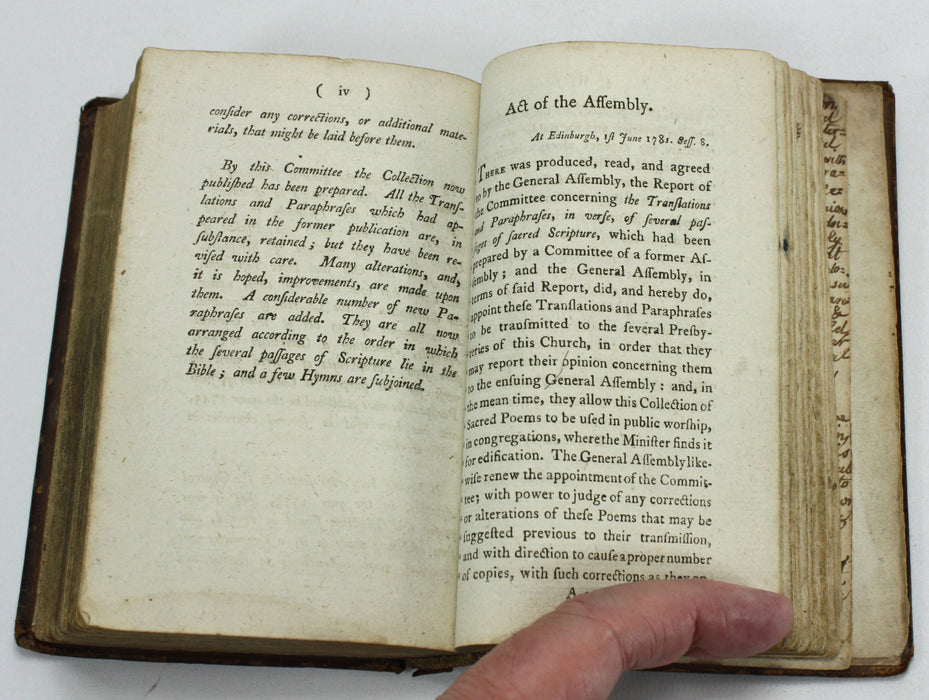 The Psalms of David, According to the Version Approved by the Church of Scotland, Glasgow, 1797