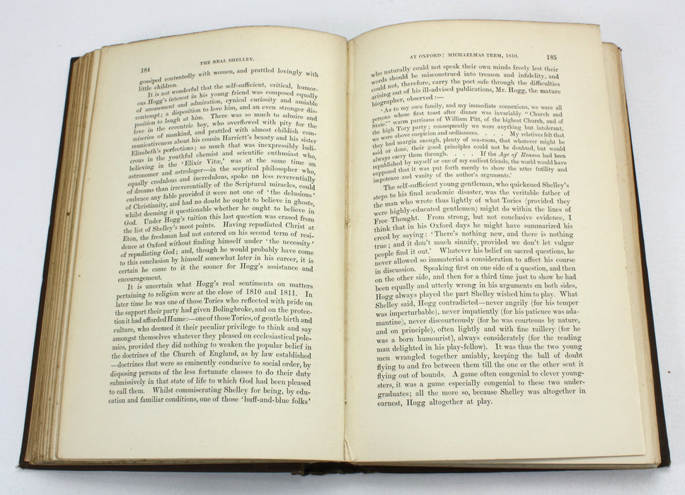 The Real Shelley; New Views on the Poet's Life, John Cordy Jeaffreson, 2 Vols, 1885