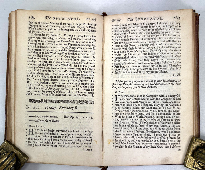 The Spectator, In Eight Volumes, 1749, J. and R. Tonson and S. Draper, 1749