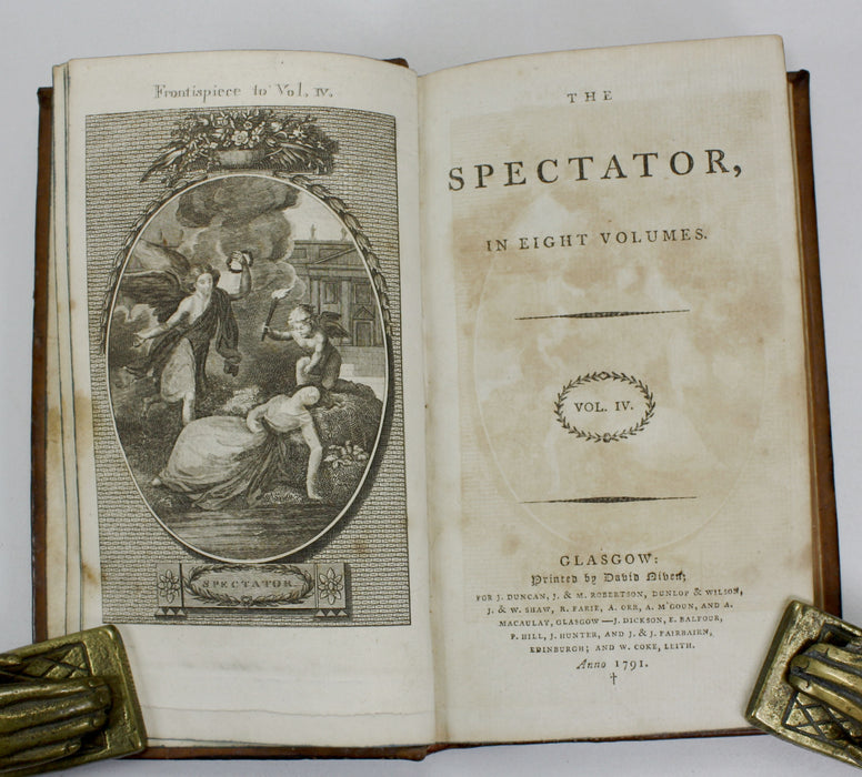 The Spectator, In Eight Volumes, 1791, David Niven, Glasgow