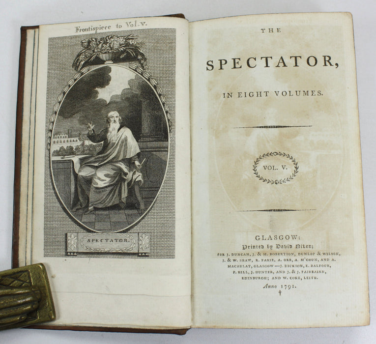 The Spectator, In Eight Volumes, 1791, David Niven, Glasgow