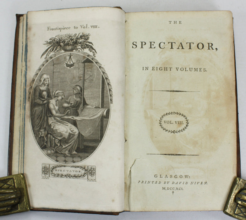 The Spectator, In Eight Volumes, 1791, David Niven, Glasgow