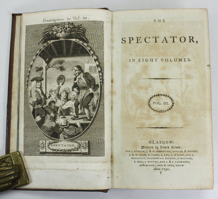 The Spectator, In Eight Volumes, 1791, David Niven, Glasgow