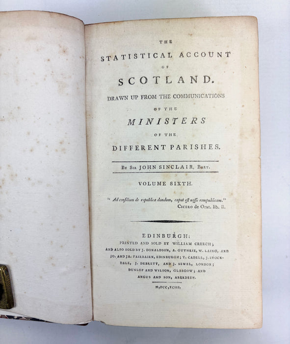 The Statistical Account of Scotland Drawn Up from the Communications of the Ministers of the Different Parishes, Volume Sixth, Sir John Sinclair, 1793