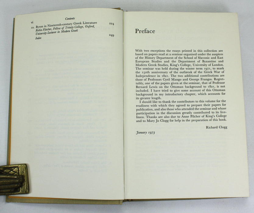 The Struggle for Greek Independence, Richard Clogg, Macmillan, 1973, Review Copy