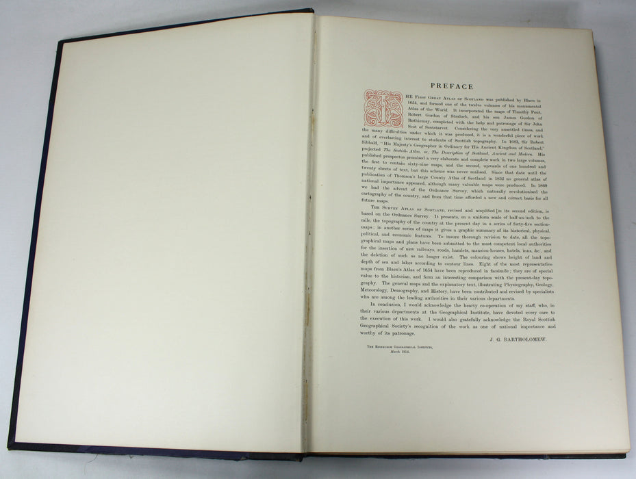 The Survey Atlas of Scotland, J.G. Bartholomew, Edinburgh Geographical Institute, Royal Scottish Geographical Society, 1912
