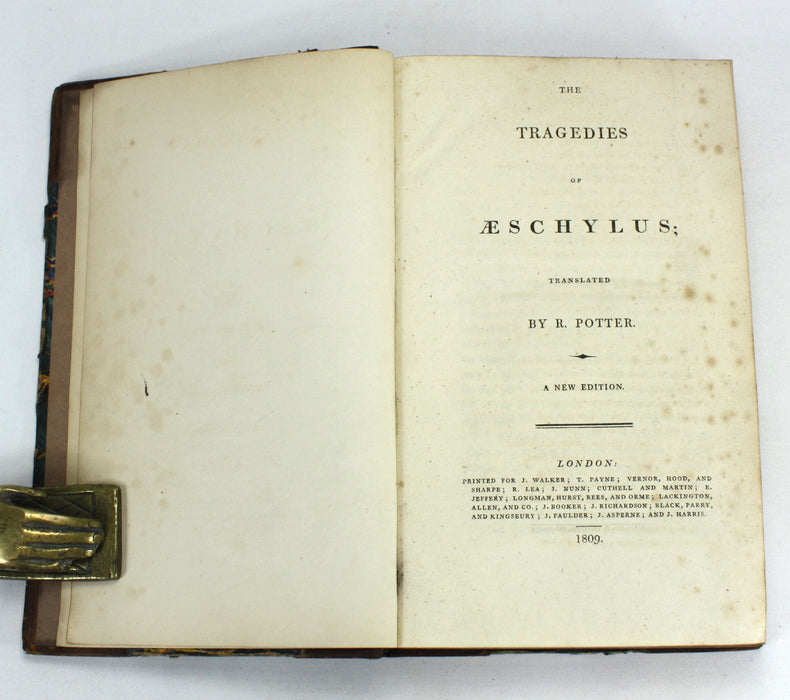 The Tragedies of Aeschylus, Translated by R. Potter, 1809
