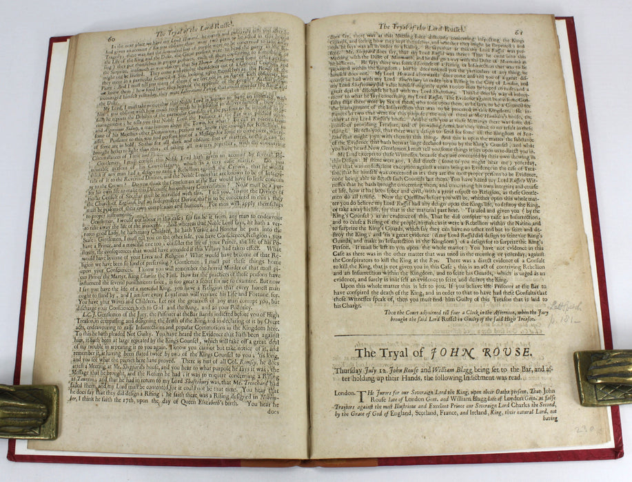 The Tryals of Thomas Walcot, William Hone, William Lord Russell, John Rous & William Blagg, for High-Treason, for Conspiring the Death of the King, and Raising a Rebellion in this Kingdom, 1683