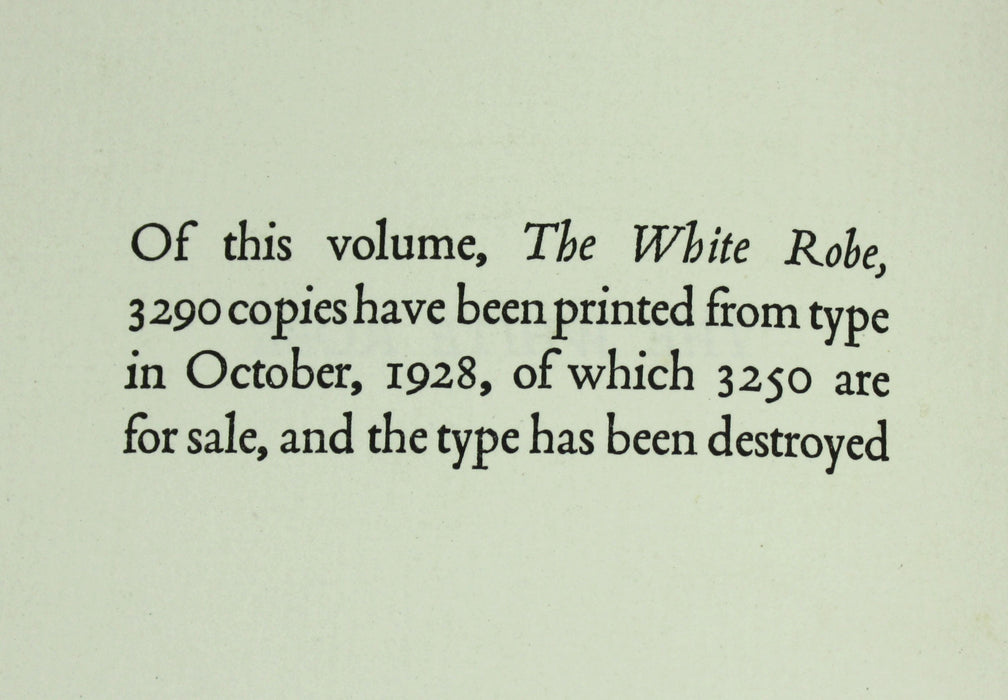 The White Robe; A Saint's Summary, James Branch Cabell, 1928, Limited edition. Illustrated by Robert E. Locher