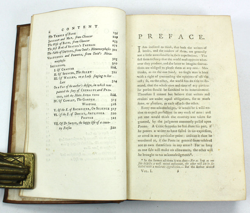 The Works of Alexander Pope, Esq, Volume I, containing His Juvenile Poems; Translations and Imitations, 1764