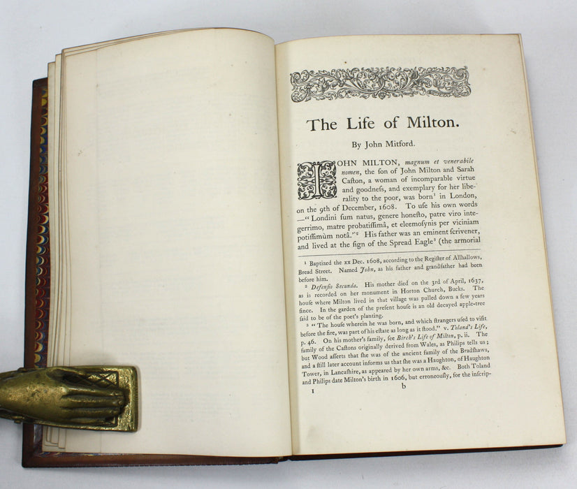 The Works of John Milton in Verse and Prose, Rev. John Mitford, 1863. 8 Volumes complete.