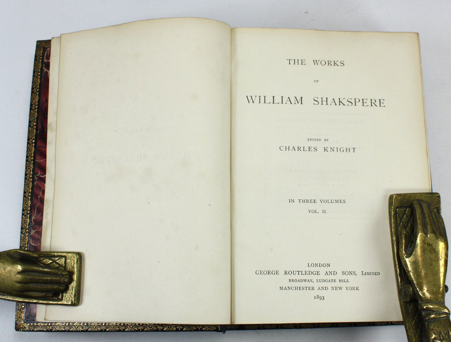 The Works of William Shakspere, 3 Volume Set, Charles Knight, Routledge 1893