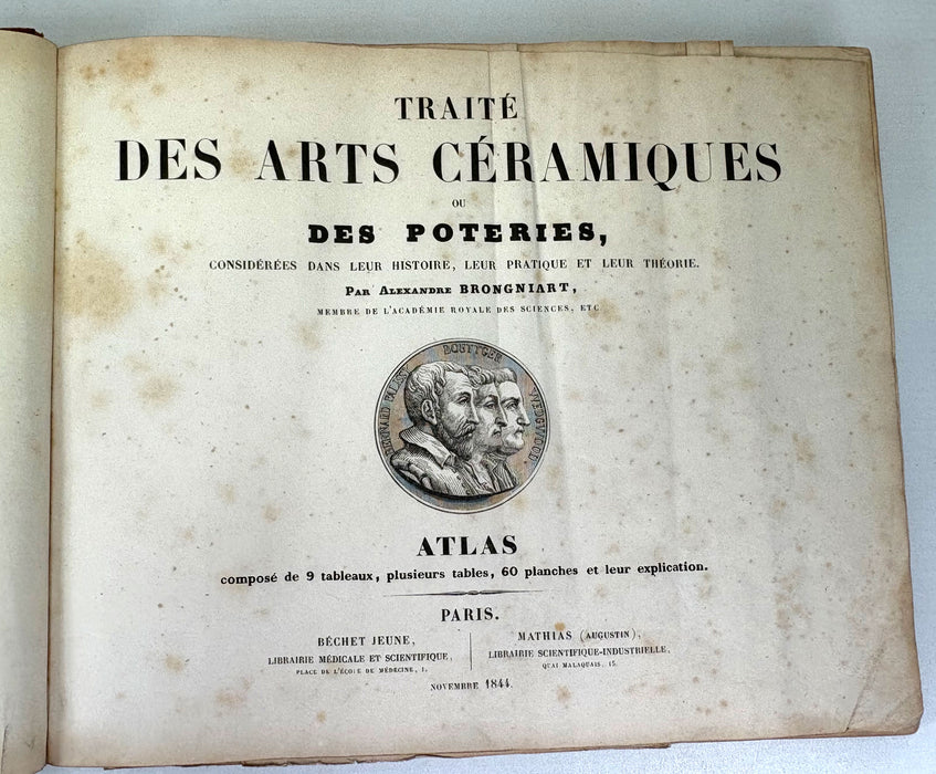 Traite Des Arts Ceramiques Ou Des Poteries, Alexandre Brongniart, 1844, 3 Volumes complete