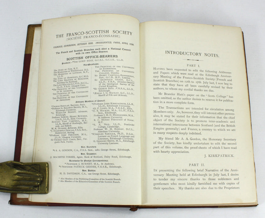 Transactions of the Franco-Scottish Society, 1897-1935, 8 Volume Set
