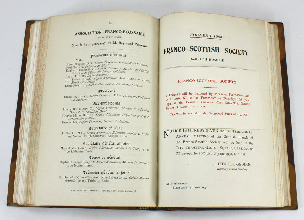 Transactions of the Franco-Scottish Society, 1897-1935, 8 Volume Set