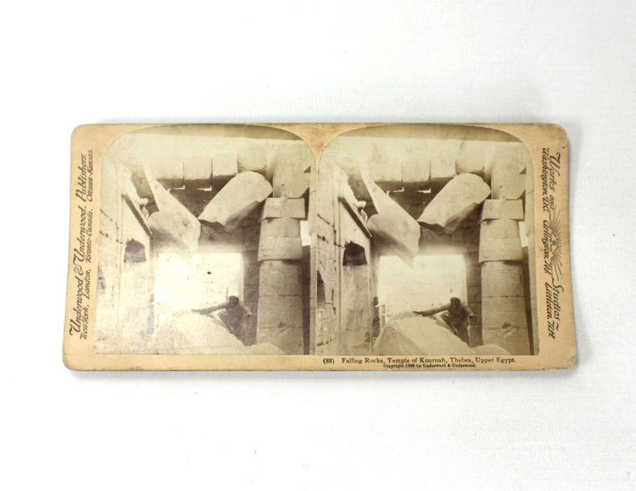 Underwood & Underwood Stereoscope Viewer with 18 cards, c. 1889-1906