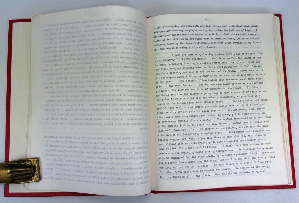 Unpublished Typescript; Journal of a Voyage from Scotland to China in 1839, by Agnes Paterson