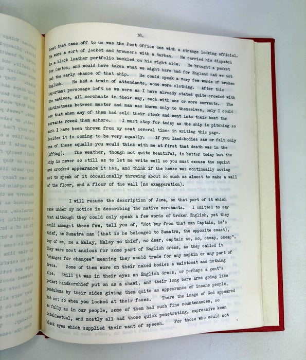 Unpublished Typescript; Journal of a Voyage from Scotland to China in 1839, by Agnes Paterson