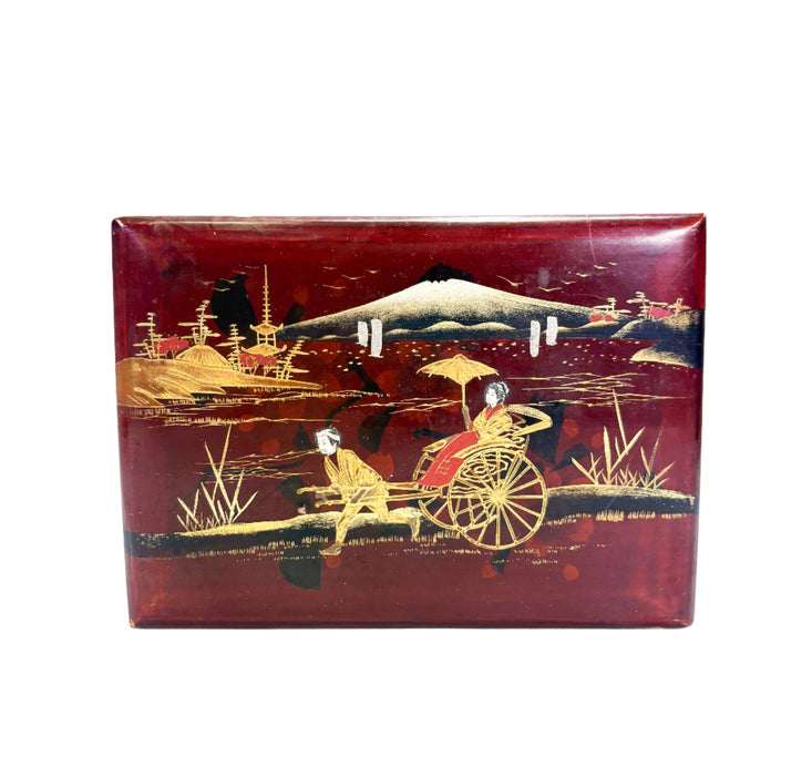 Vintage 19th Century Japanese Photo Album with 50 Hand Tinted Albumen Prints, 14cm x 9cm