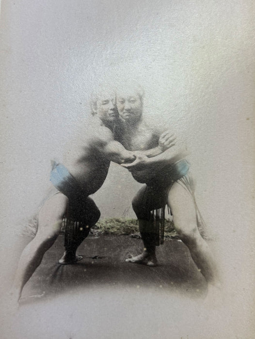 Vintage 19th Century Japanese Photo Album with 50 Hand Tinted Albumen Prints, 14cm x 9cm