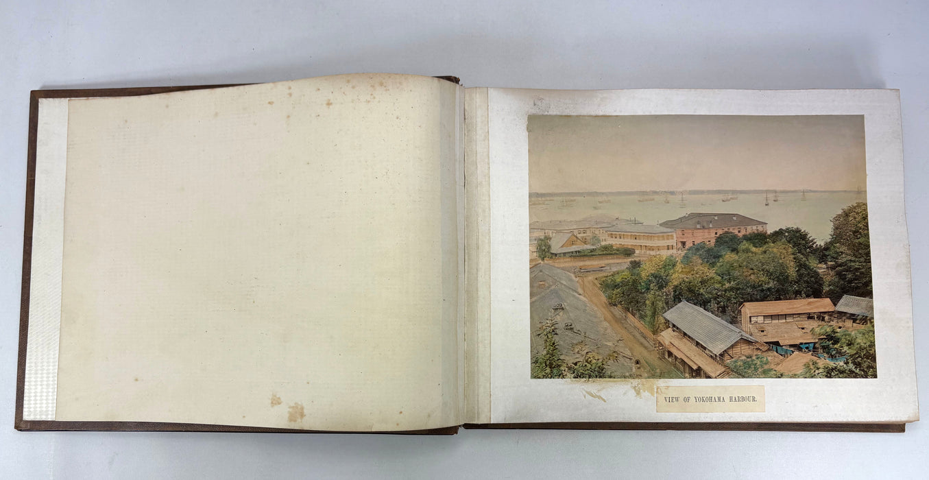 Vintage 19th Century Japanese Photo Album with Hand Tinted Albumen Prints, Studio of Kusakabe Kimbei