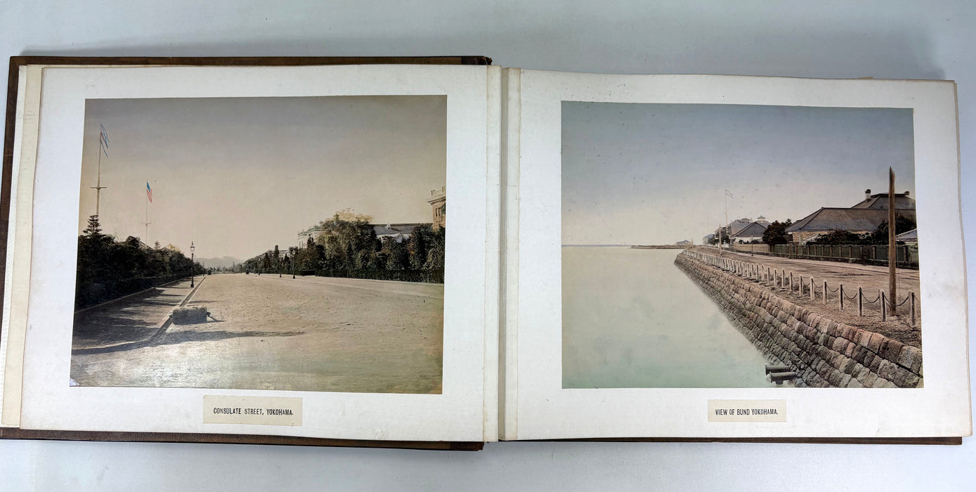 Vintage 19th Century Japanese Photo Album with Hand Tinted Albumen Prints, Studio of Kusakabe Kimbei